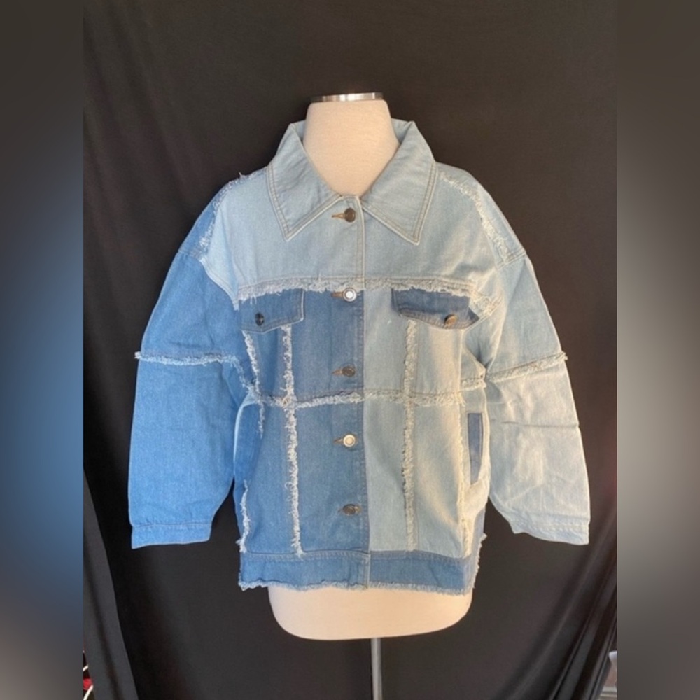 Women’s Patchwork Denim Jacket Large - image 1